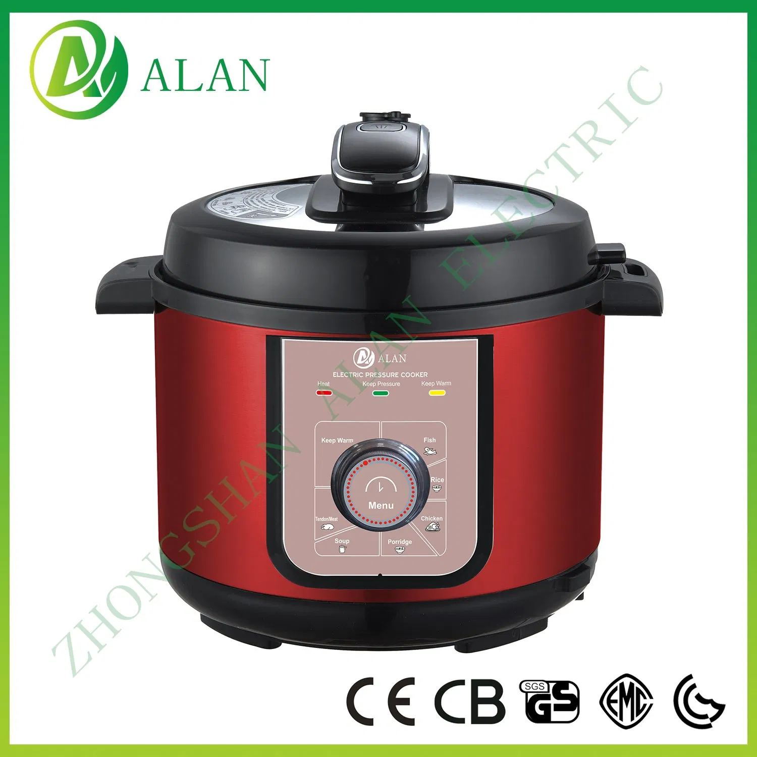 Stainless Steel Housing Mechanical Electric Pressure Cooker with Handle and Knob Control