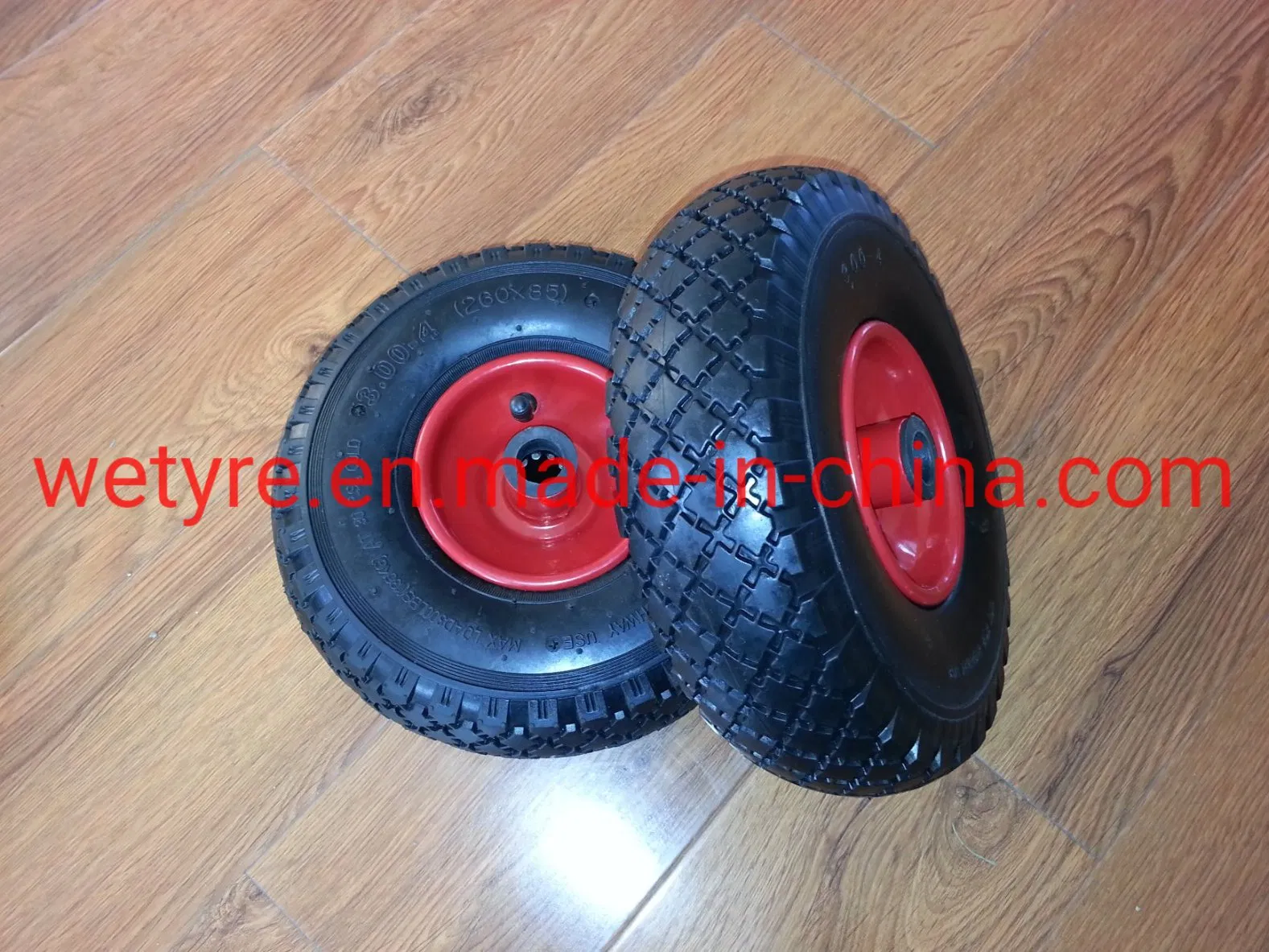 Durable High Quality Highload Capacity Flexible Metal Rim PU Foam Wheel (3.00-4)