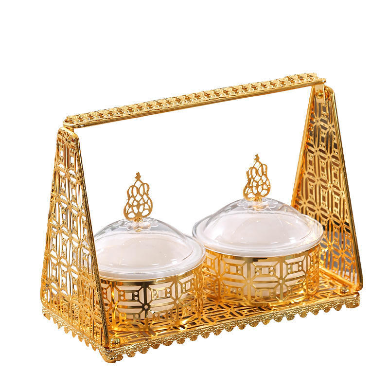 Wholesale Gold Plated Metal Luxury Dried Fruit Bowl Set