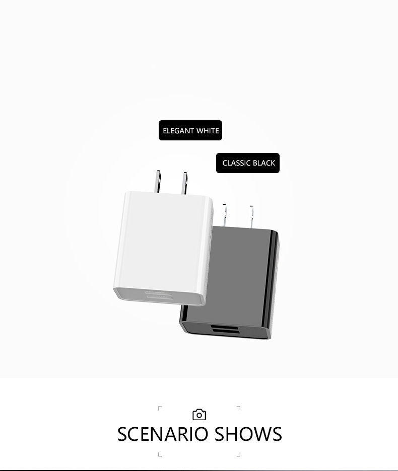 Сетевой зарядник с USB и Type-C для США, 5V 2A
