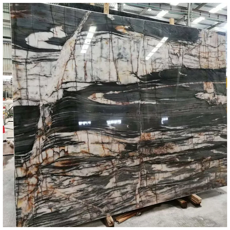 Luxury Backlit Black Cristallo Midnight Quartzite Slabs