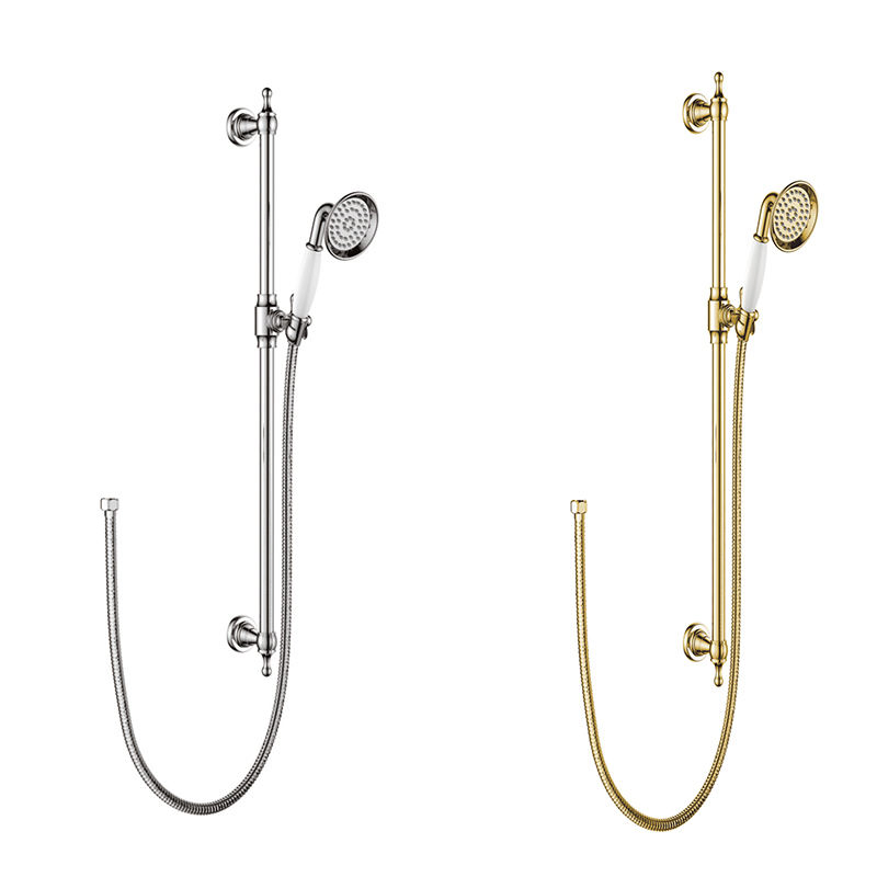 1f1218-Sr1g Brass High-Pressure Water Slider Shower Set Bathroom Diverter Accessory Type Shower Kits