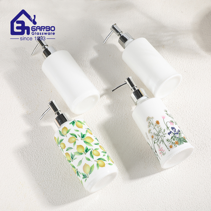 Bathroom Sanitary Accessories Washing Glass Lotion Bottle Dispenser with Pump