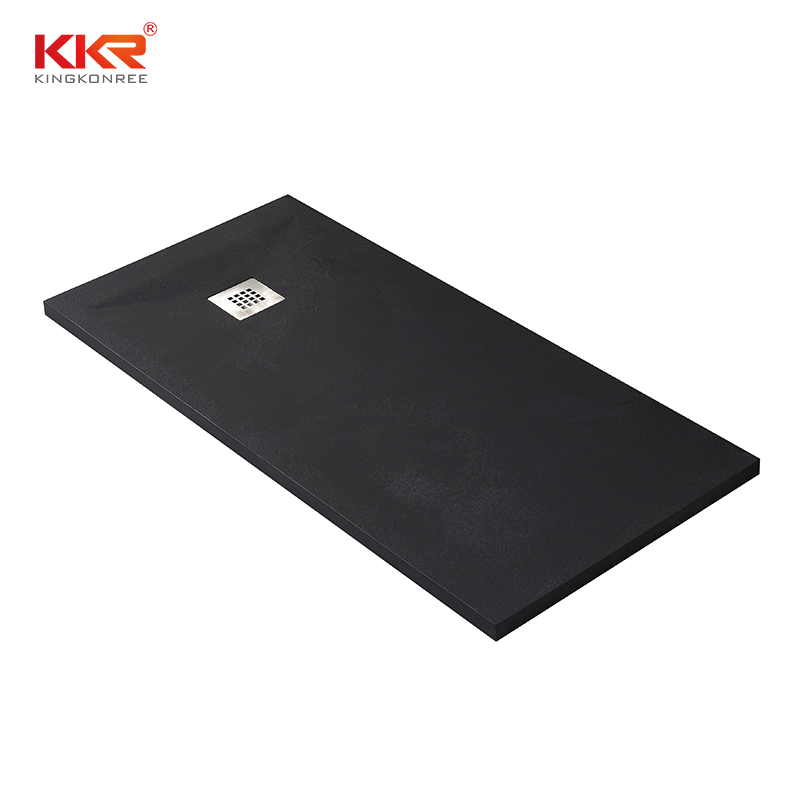 Black Shower Base Tray Acrylic Solid Surface Shower Tray OEM