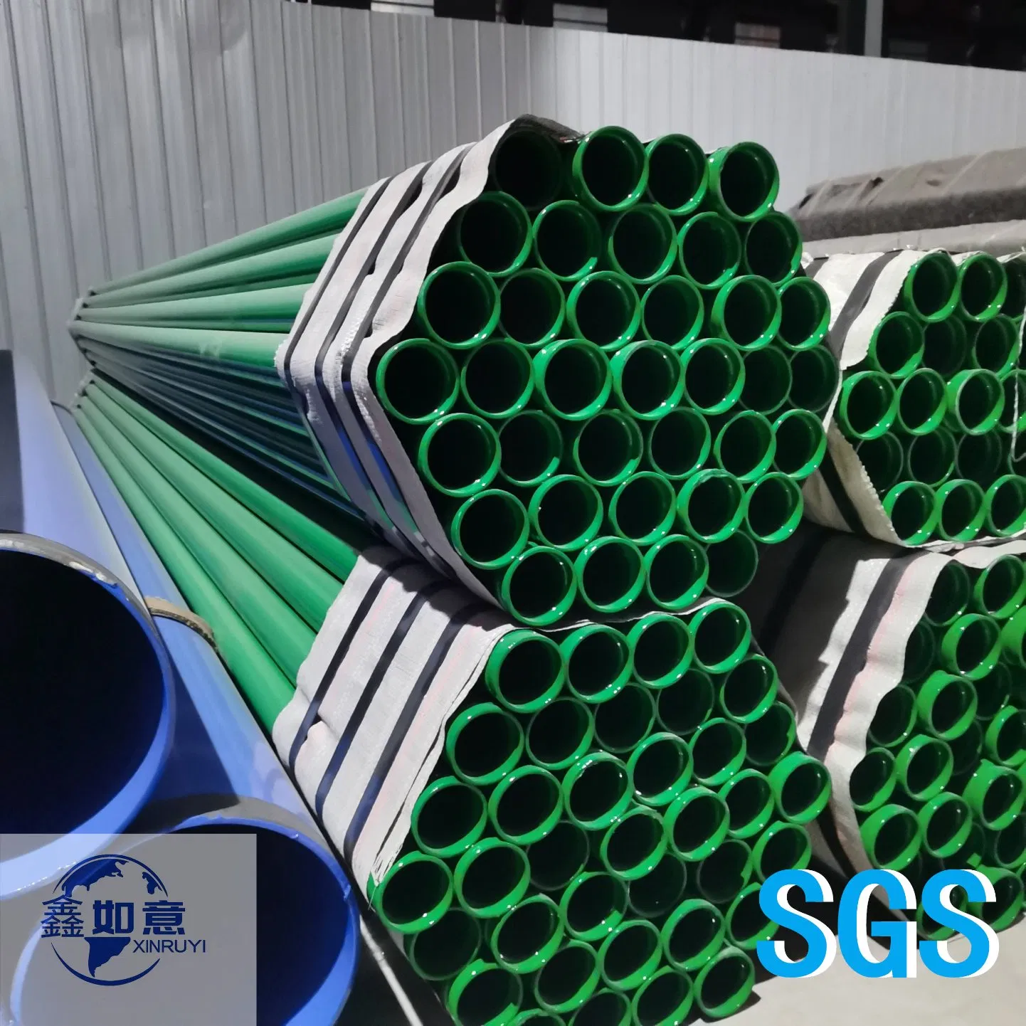 BS1387 En10255 Plastic Composite Tpep HDPE Steel Water, Gas Pipe with Threading End and Socket