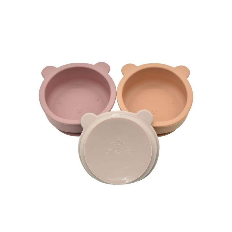 Colorful Silicone Baby Feeding Bowl in Cute Bear Shape
