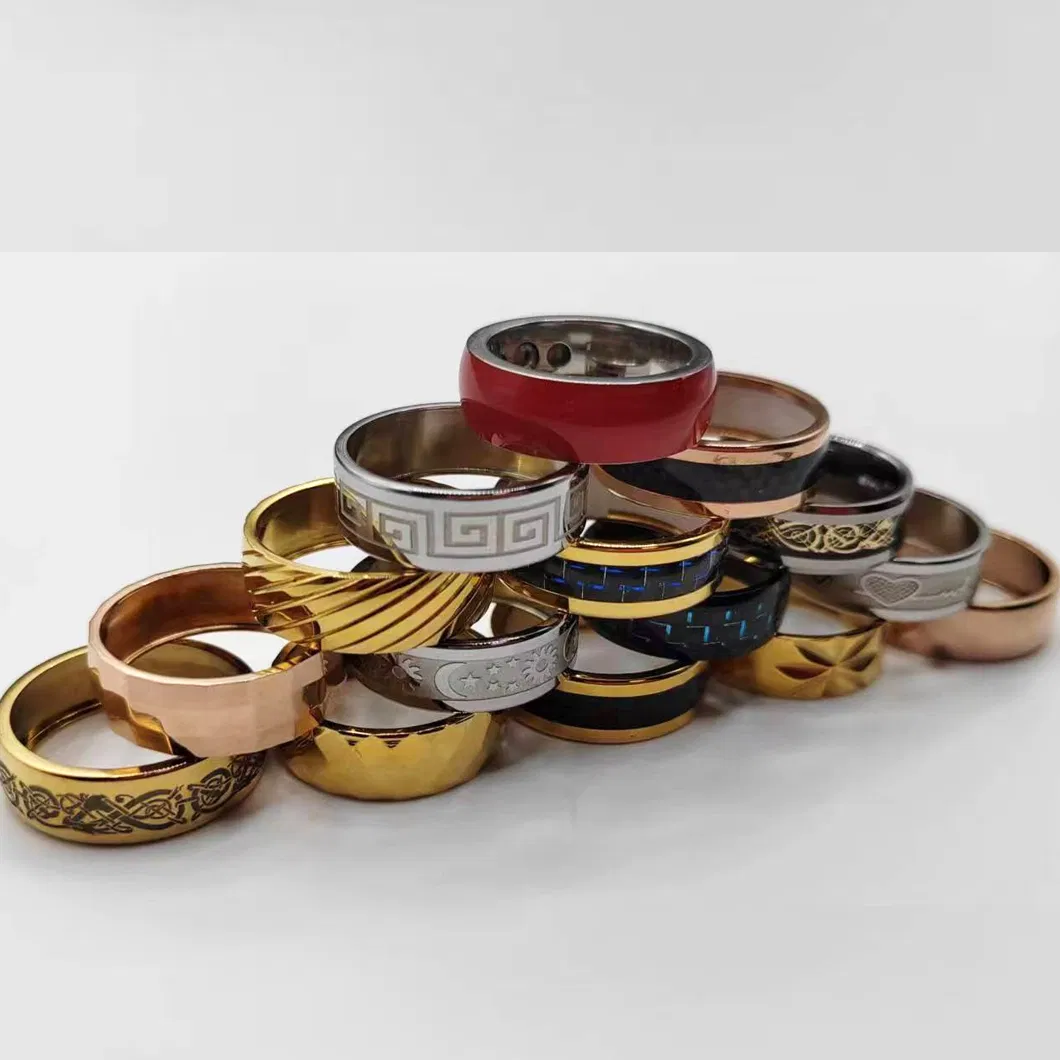 Stainless Steel Jewellery Health Detection Heart Rate Blood Oxygen Smart Ring with Wearable, Earrings, Necklace, Bracelet, Ring for Smartphone