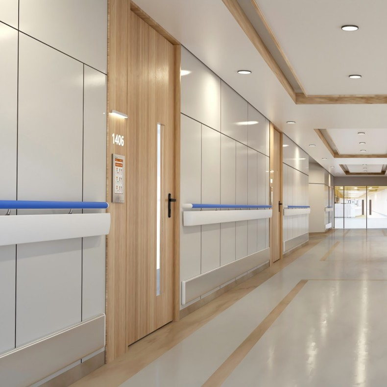 Wall Mounted PVC Aluminum Alloy Medical Grade Hospital Handrail