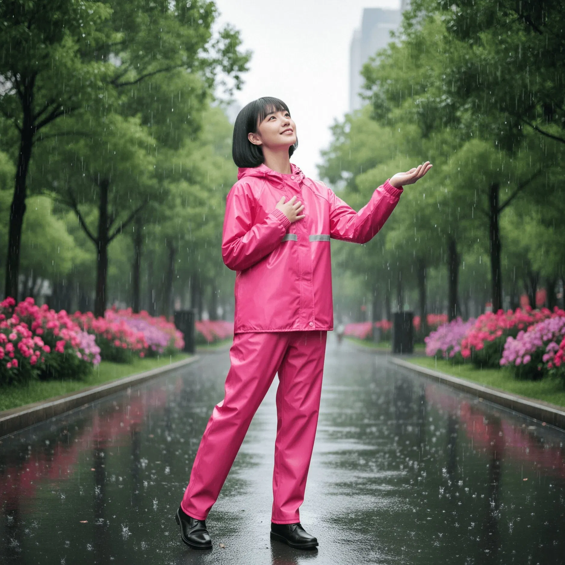 Durable Rainsuit for Bad Weather with Premium Coated Fabric and Long Life