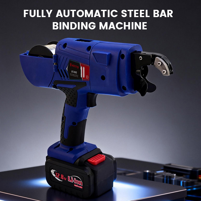 CE 8-32mm Steel Rebar Tier Gun, Rebar Tying Machine 12V Automatic Handheld Electric Cordless Li-ion Battery Rebar Tier Tying Machine for Construction