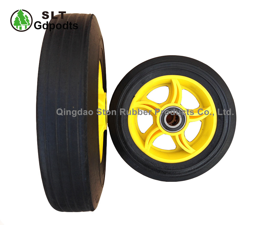 10-Inch Rubber Trolley Flat-Free Heavy-Duty Wheel