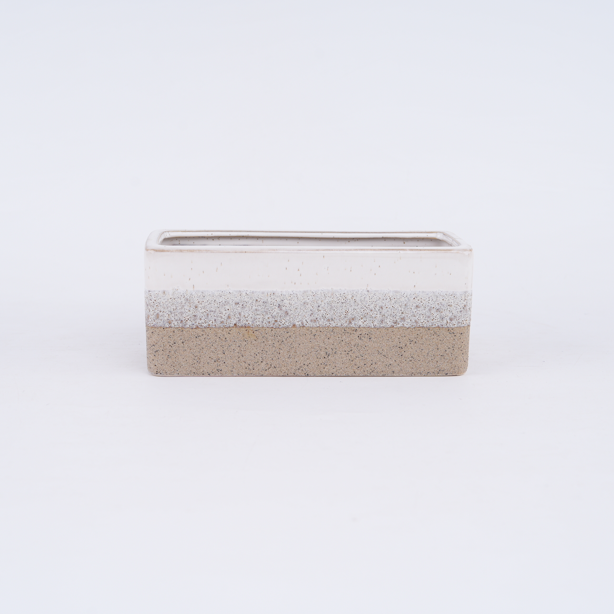 Набор кашпо керамических прямоугольных зеленых