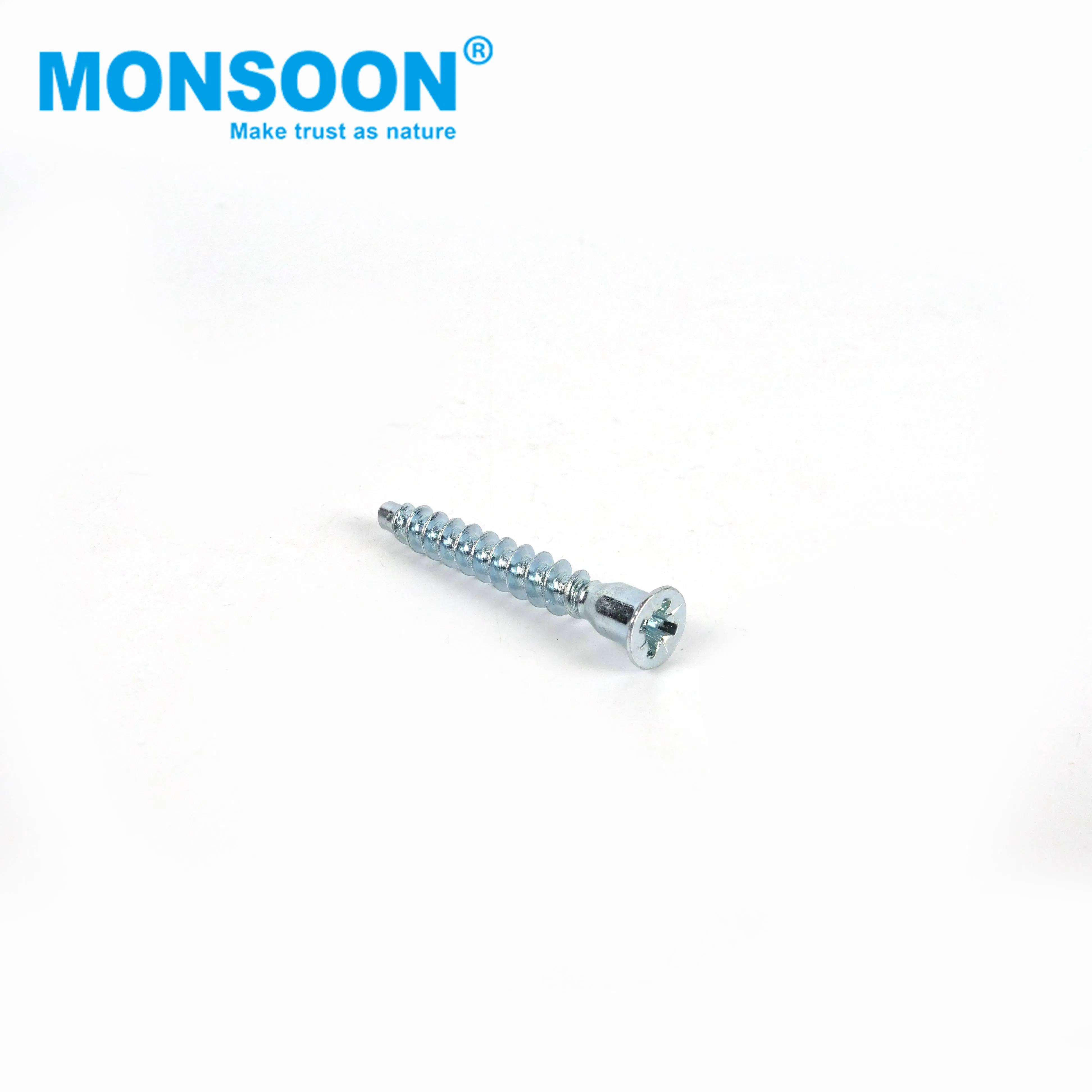 Furniture Standard Inner Wood Metal Board Fastener Blue Zinc Plated Pozi Drive Countersunk Hexagonal Socket Wooden Confirmat Screw