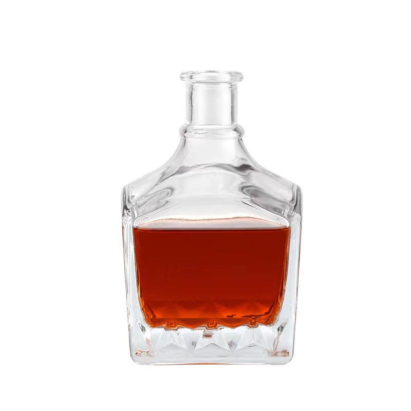 Customized Wine Packaging Wholesale Whiskey Vodka Gin Empty 750ml Glass Bottle with Crok