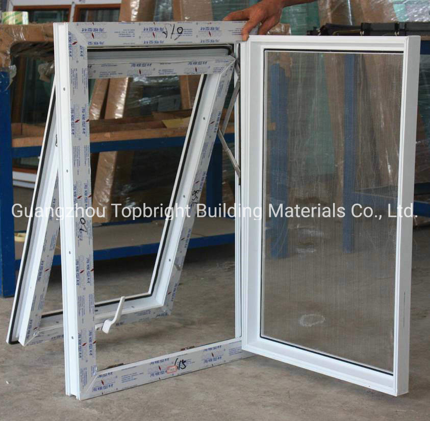 PVC/Upv Vinyl Tophung Window with Energy Saving with Tempered Clear Glass