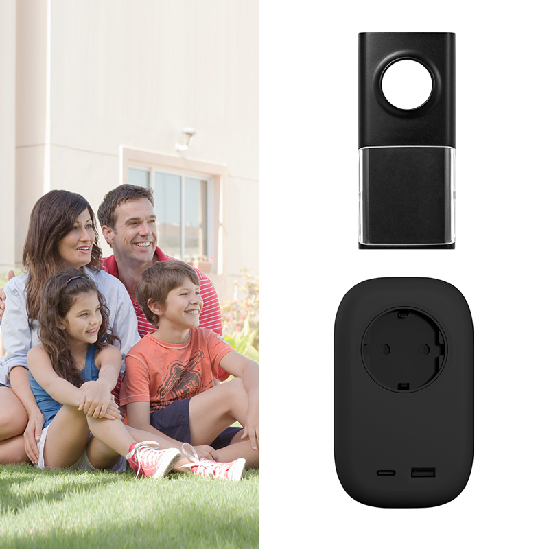 Kinetic Wireless Doorbell with USB/Type C/Socket Charging