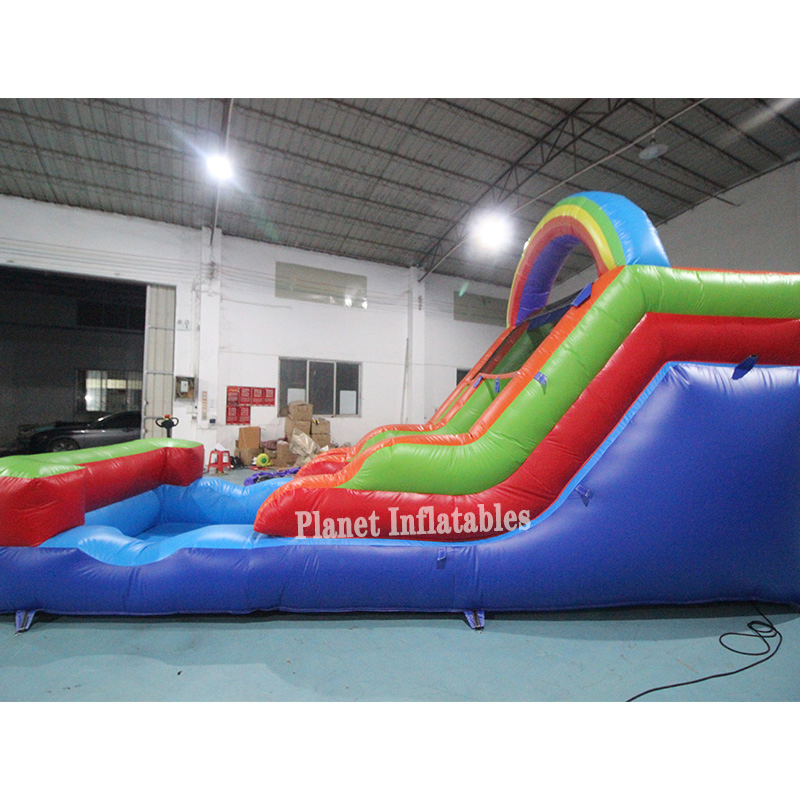 Commercial PVC Backyard Rainbow Jumping Bouncer Tropical Inflatable Water Slide