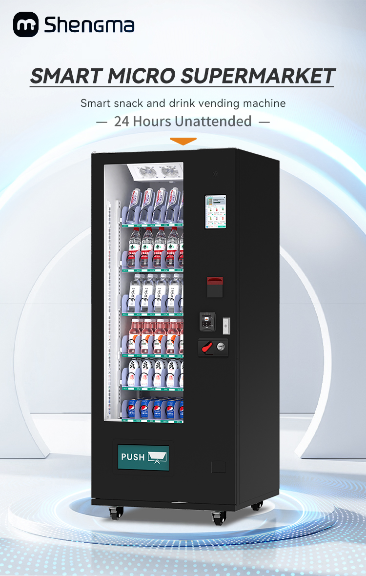 Soda Drinks Touch Screen Beverage Combo Vending Machine with Paper Money Payment