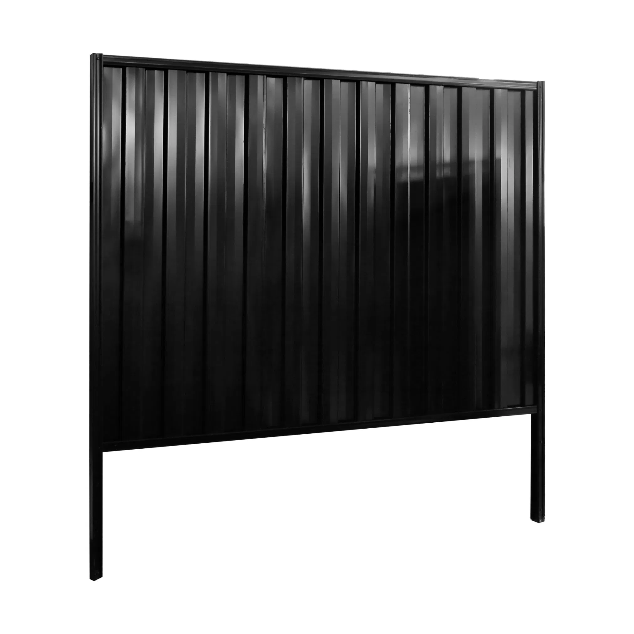 Black Galvanized Steel Fence Corrugated Steel Privacy Fence Garden Fence