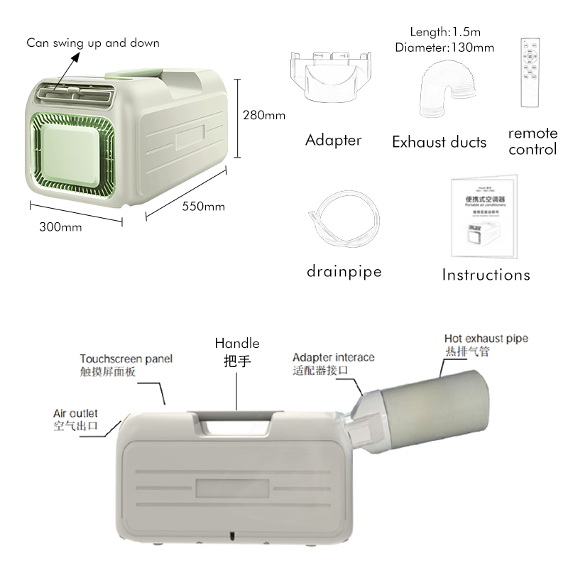 OEM Strong Air Flow Mobile Air Conditioner Portable Quick Cooling for Tent