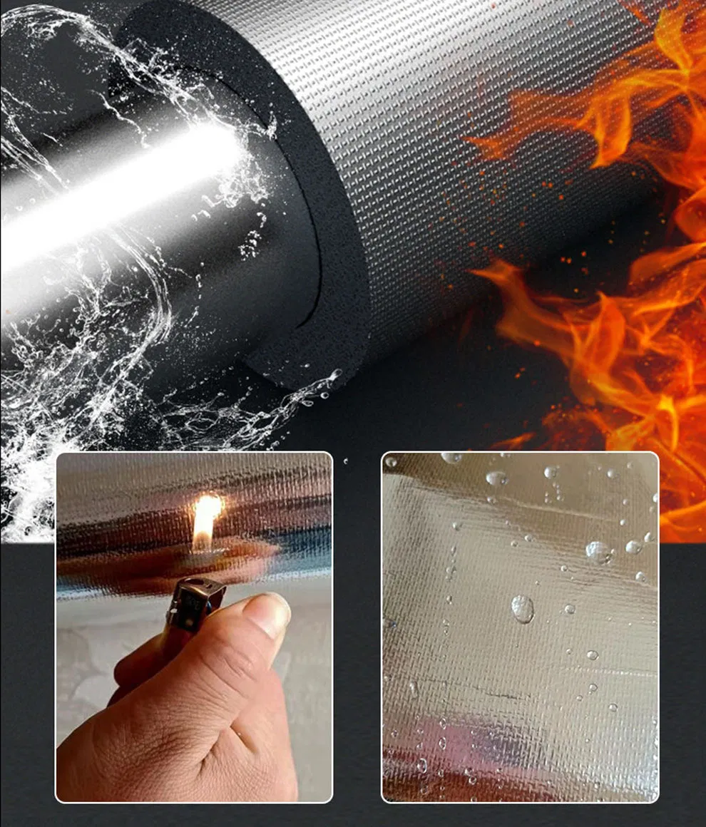 Aluminium Foil Faced Rubber Flexible Soft Insulation Black Rubber Foam Tube Thermal Insulation Foam Pipe