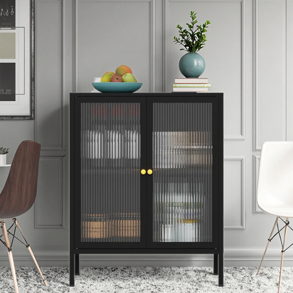 Шкаф скандинавский стиль металл стекло