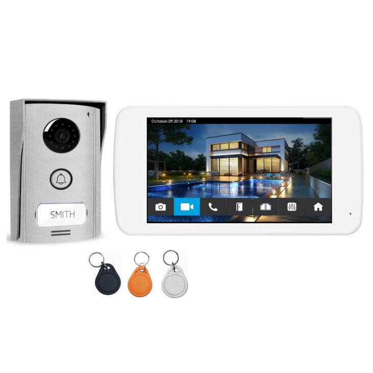 WiFi 7inch Touch Screen Color TFT Picture Capture Video Recording Video Doorphone Work with Tuya