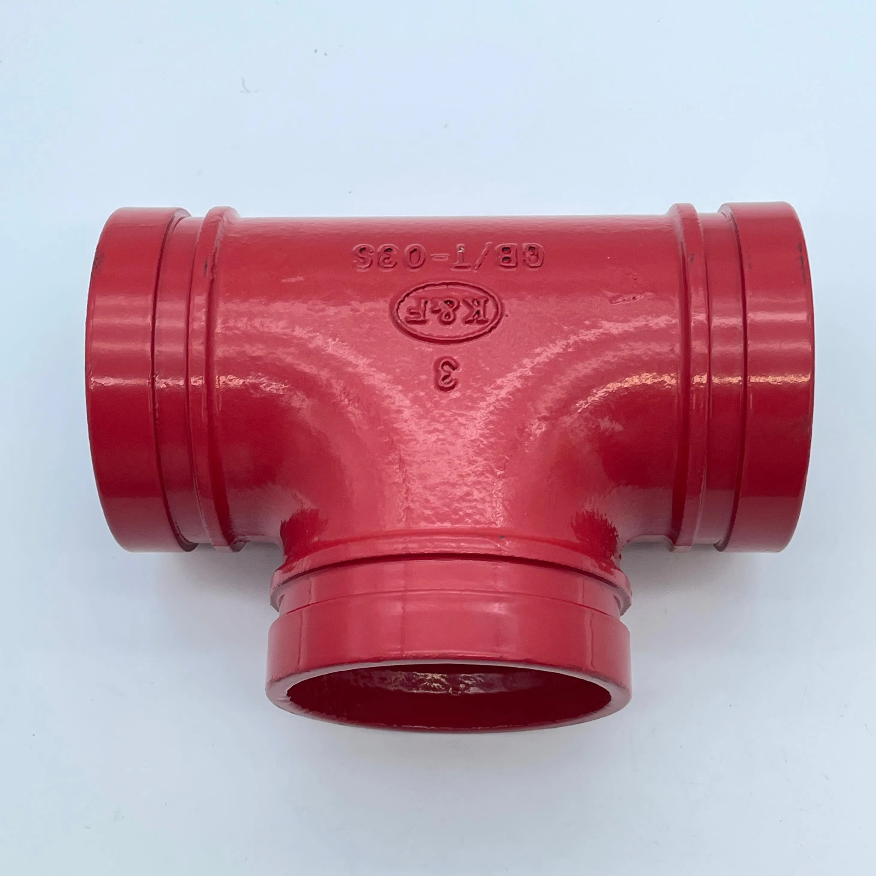 Kanaifu Pipe Fitting Grooved Ductile Iron Red Tee with FM UL ISO for Fire Fighting