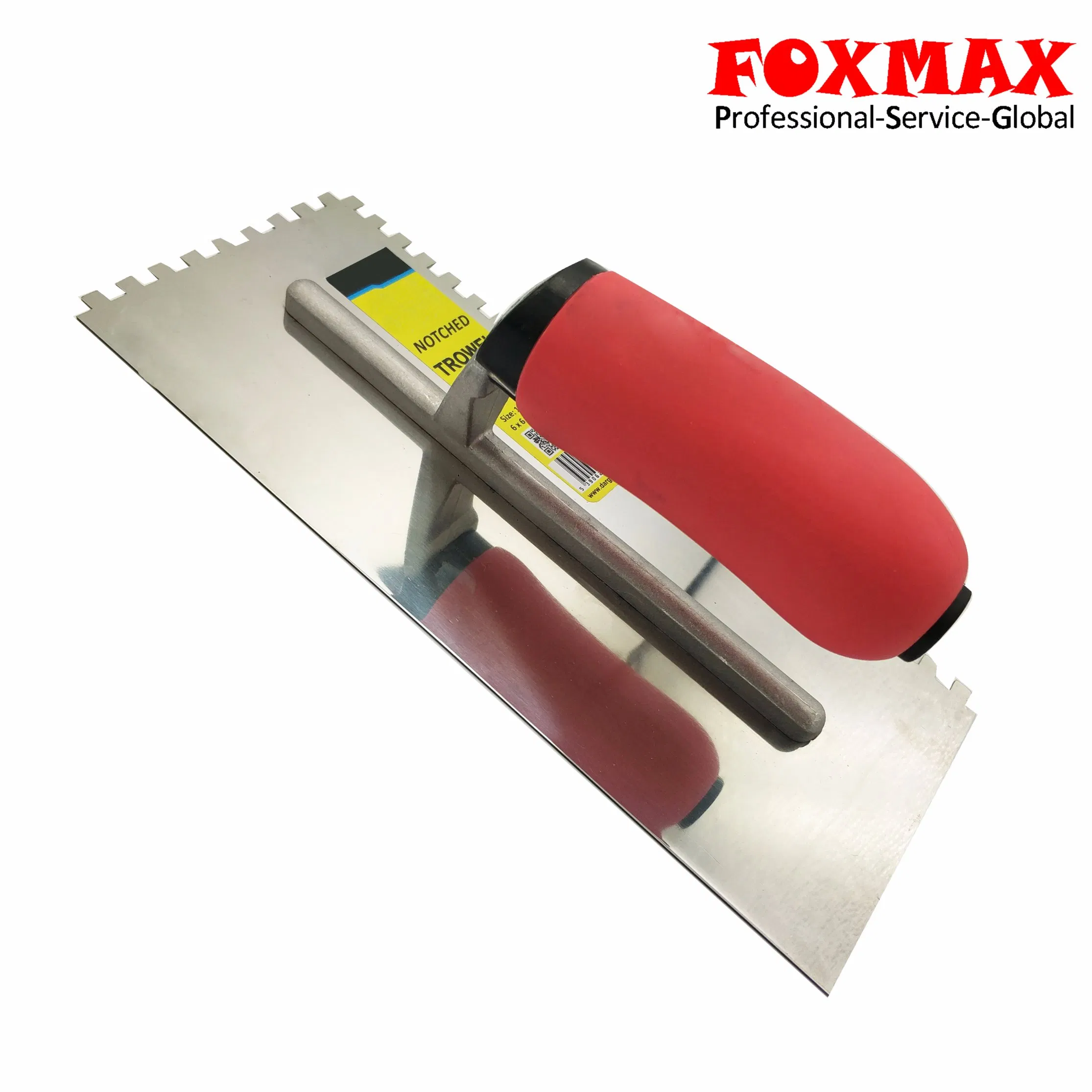 Premium 6X6 Square Notched Stainless Steel Plastering Trowel