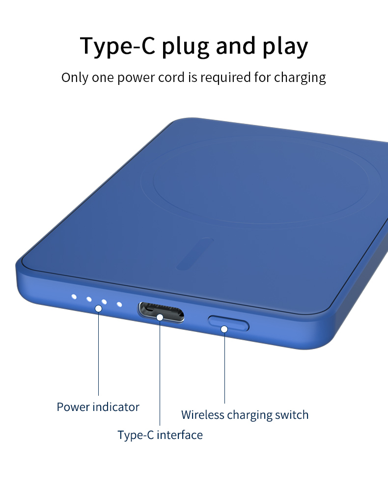 Portable 3000mAh Power Bank for iPhone/Samsung Charger Magnetic Wireless Powerbank