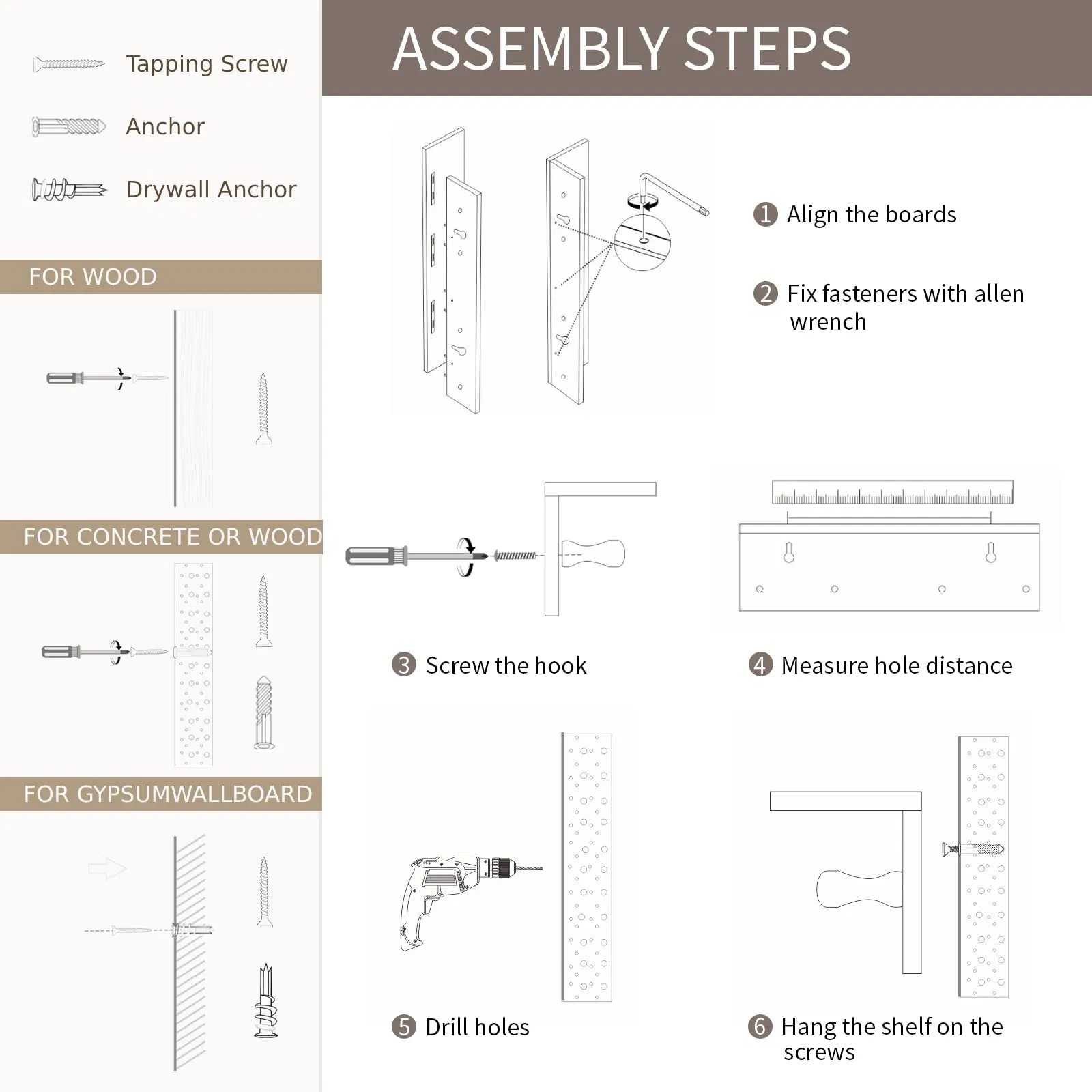 Wall Organizer Siutable for Entryway, Mudroom, Kitchen, Bathroom, etc