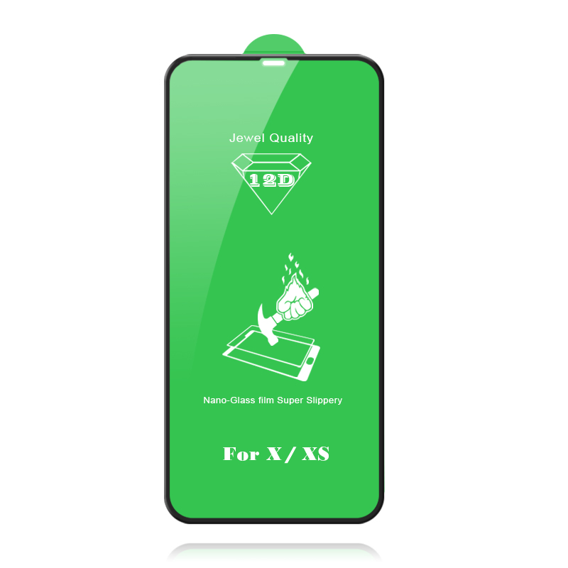 12D Jewel Nano-Glass Film/ Tempered Glass for iPhone X/Xs