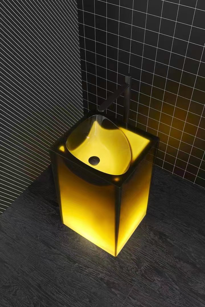 Прямоугольная раковина Crystal из прозрачной смолы