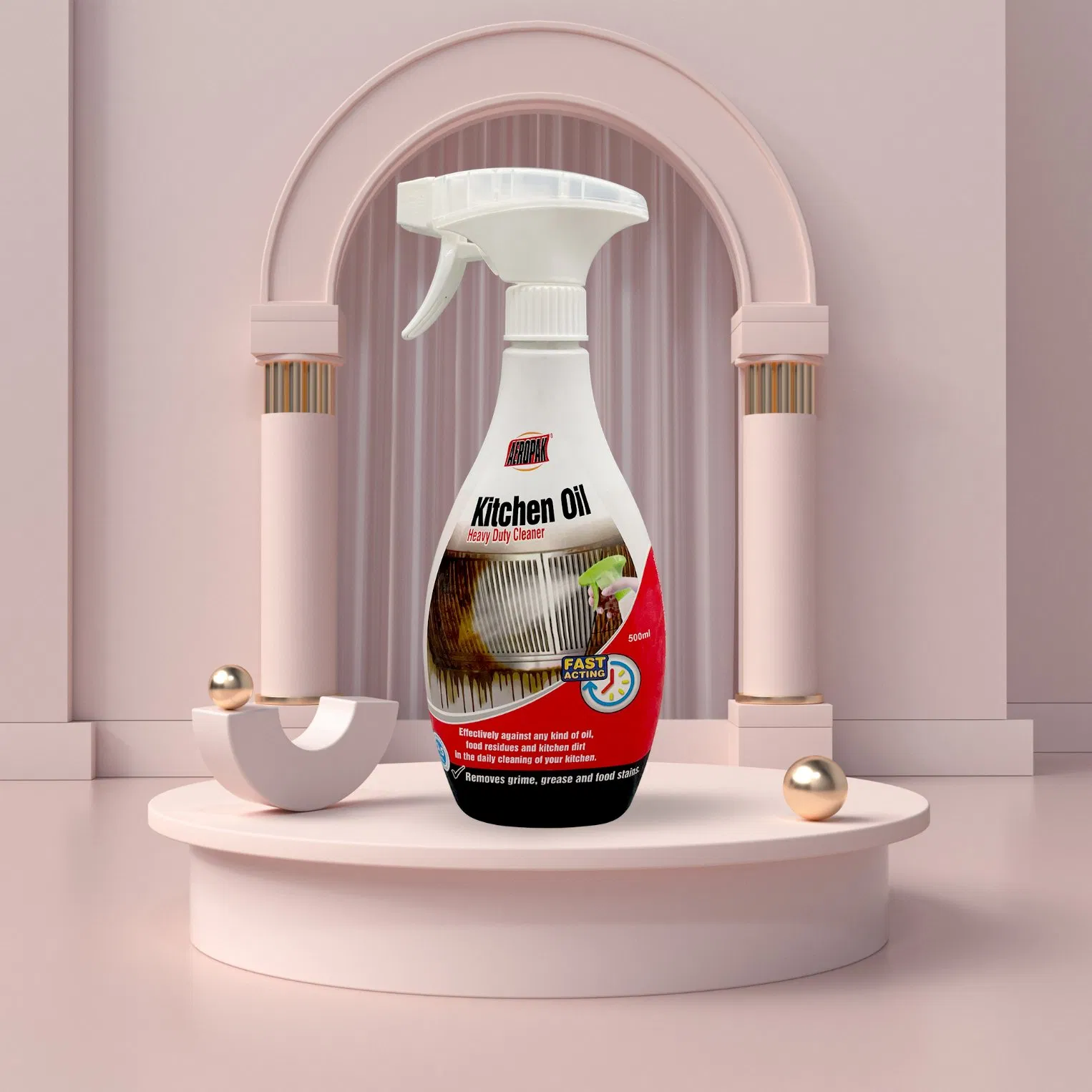 500ml Kitchen Degreaser in Spray Shape Disposable Grease Remover Detergent Liquid Oil Stain Cleaner