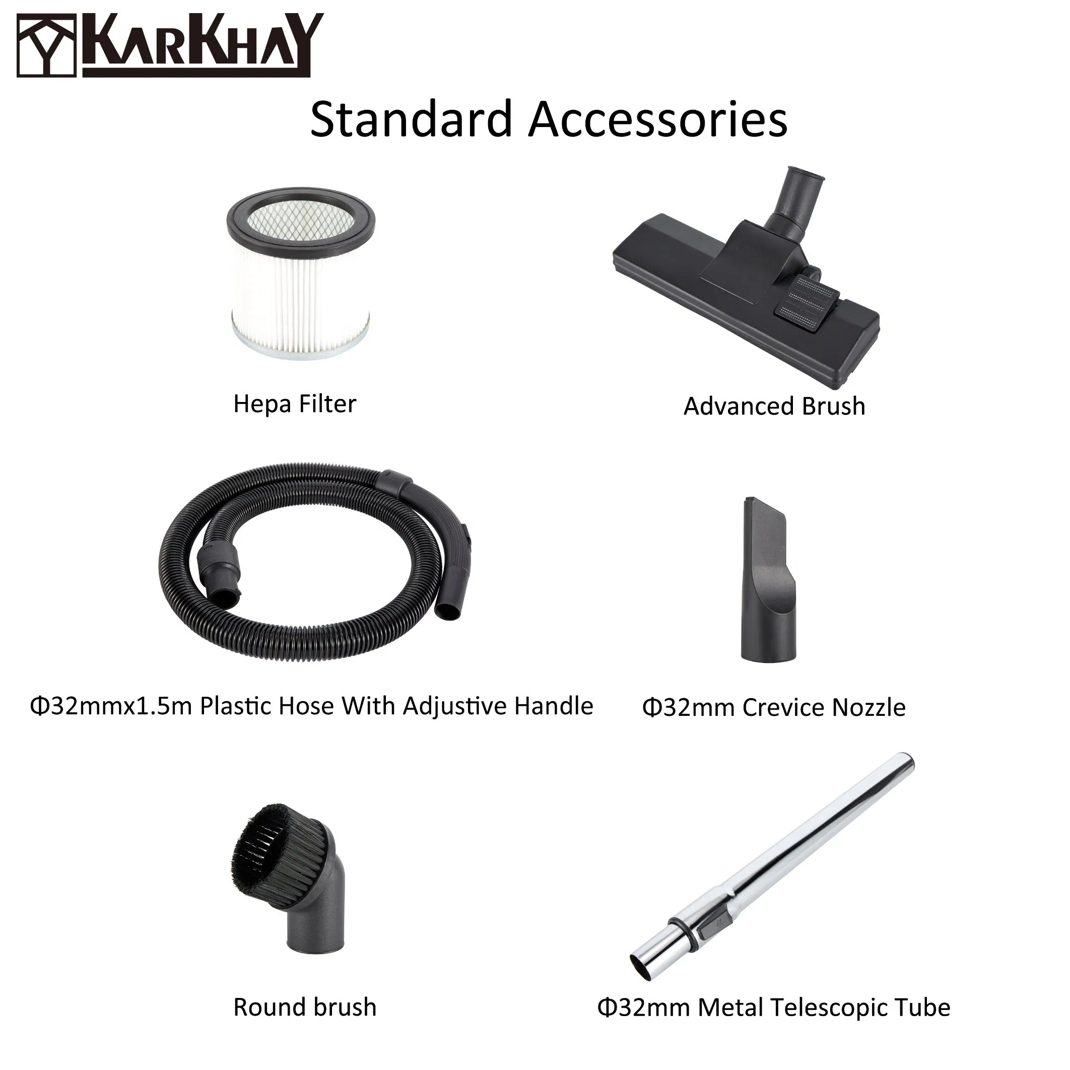 Vacuum Cleaner with Power Socket Cleaning Machine Wet and Dry 30L