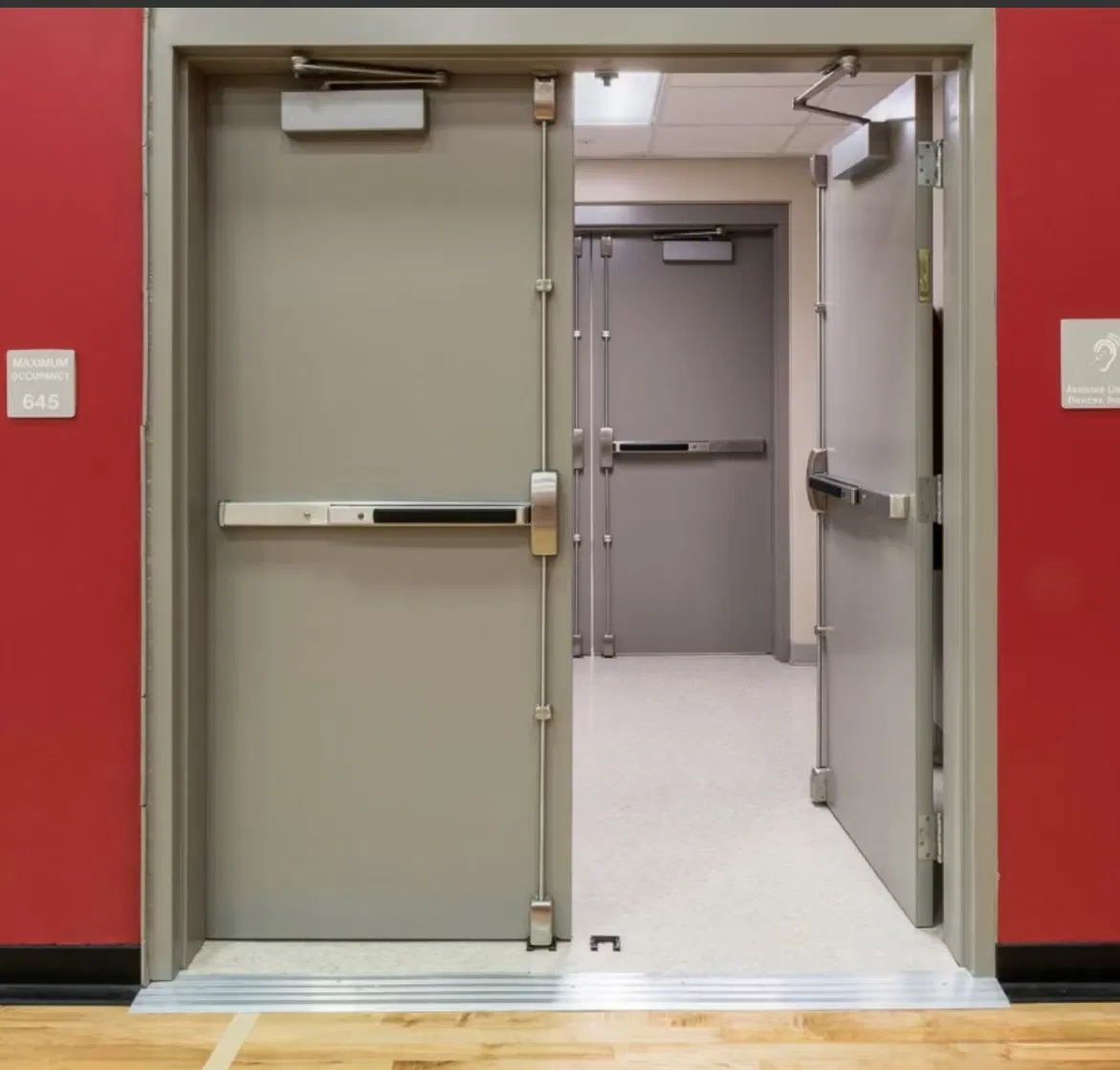 Customized Professional CE Standard 90 Minute Commercial and Industrial Single Leaf Fire Door with Glass Window