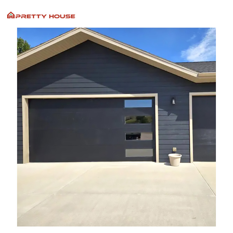 Automatic Aluminum Full View Tempered Glass Sectional Overhead Garage Doors