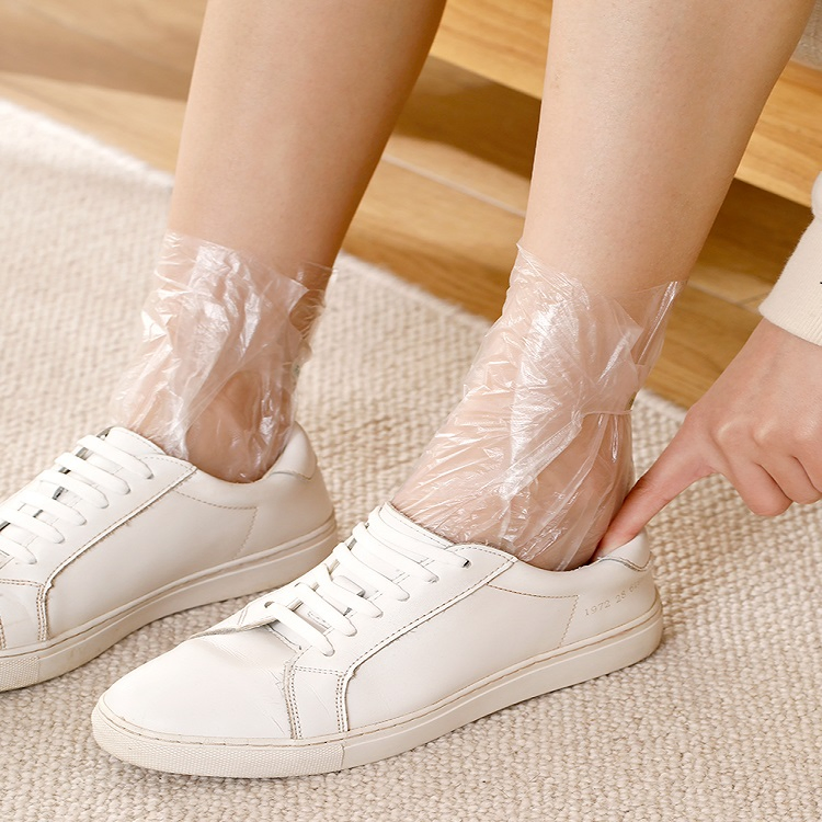 Manufacture Custom PE Plastic Transparent Foot Cover for Foot Protection Try Shoes Shopping