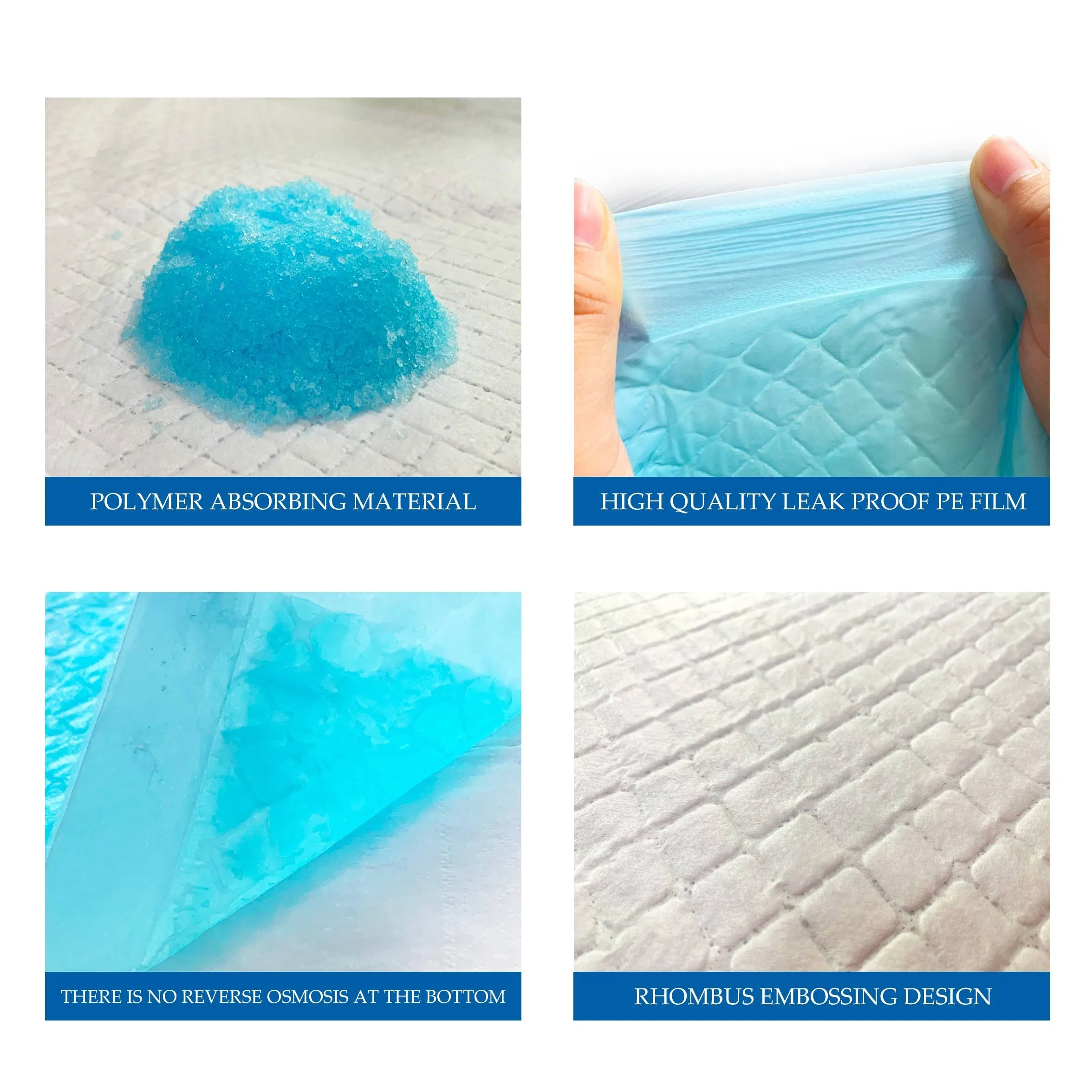 Underpad Factory Wholesale Underpad Free Sample Medical Bed Sheet Quick Absorbency Disposable Customized Size