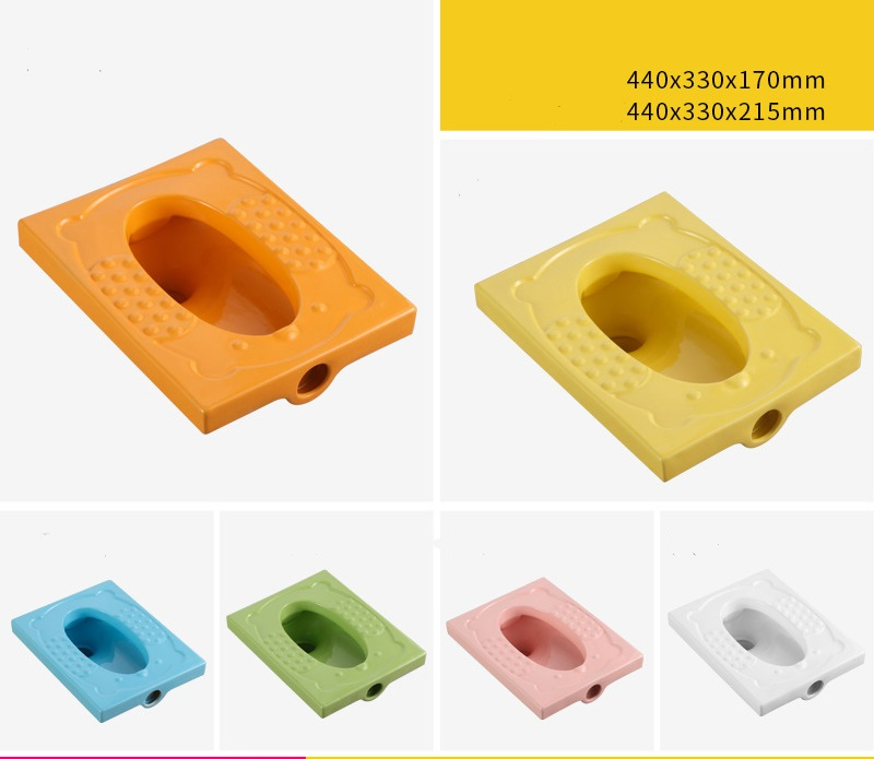 Children's Colorful Squat Toilet Kindergarten Toilet Ceramic Squat Toilet Cartoon Squat Toilet