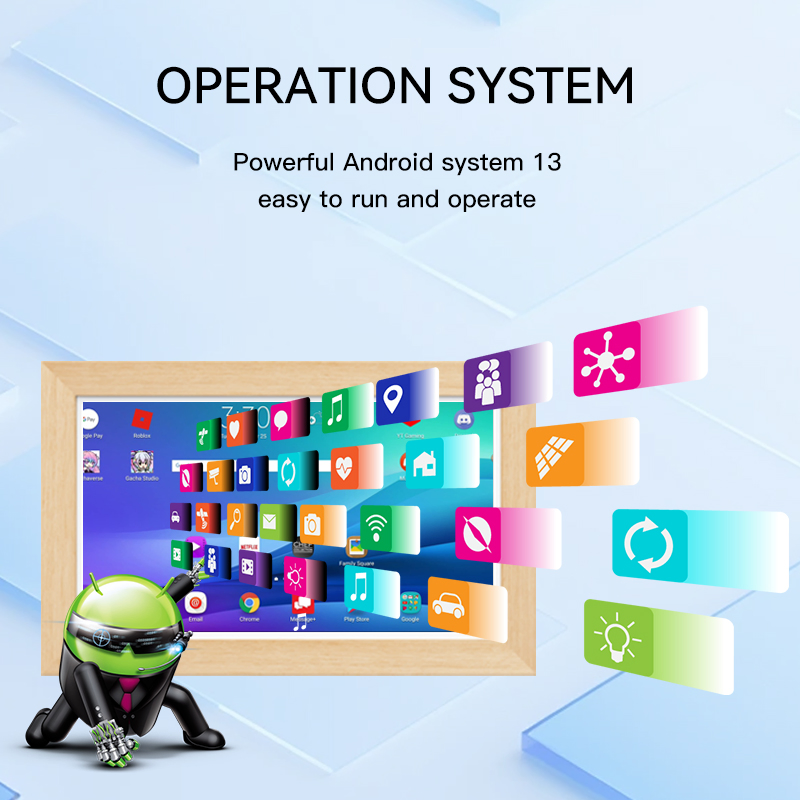 15 Inch Wooden Digital Photo Frame Android Tablet WiFi Remote Control LCD Display RoHS CE Certified Large Gift Home Decoration Picture Frame Advertising