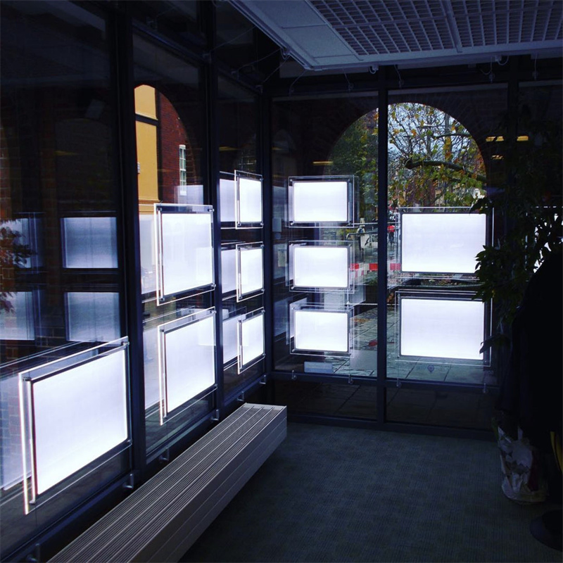 Acrylic Light Box Hanging LED Frame Backlight LED Crystal Light Box