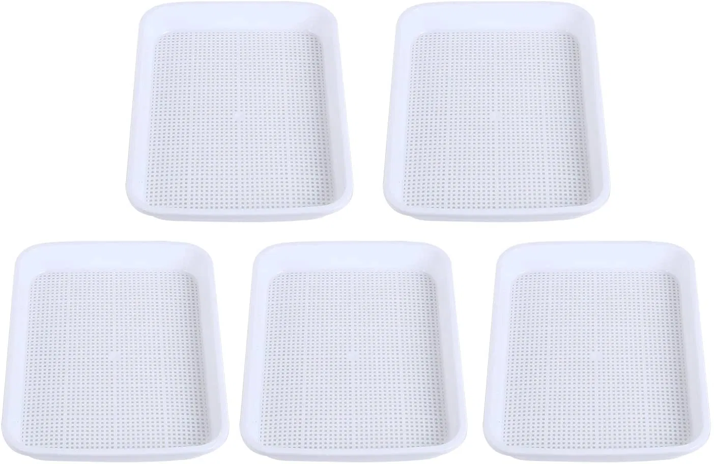Seed Sprouter Tray 5 Pack, BPA Free Nursery Tray Seed Germination Tray Healthy Wheatgrass Seeds Grower & Storage Trays for Garden Home Office