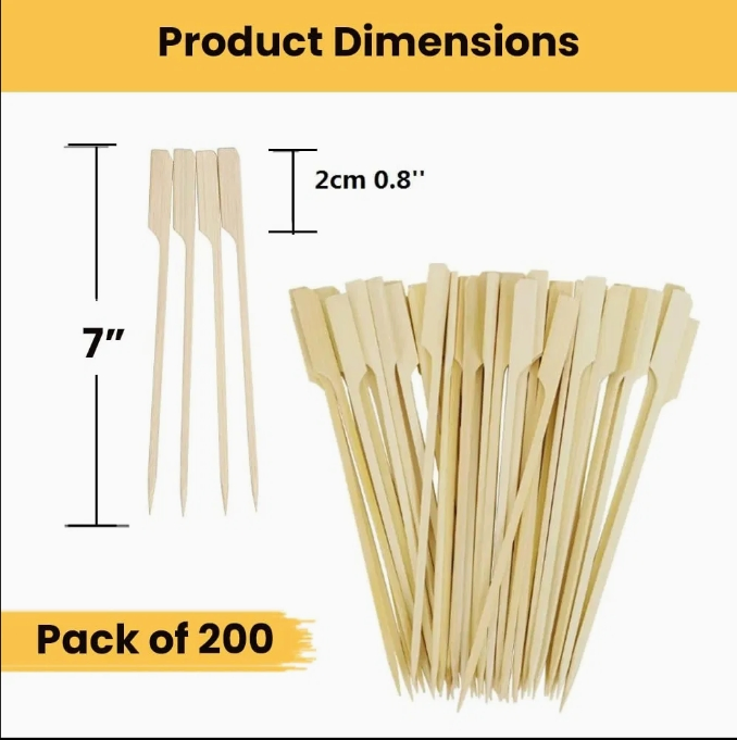 Custom Logo Small Bamboo Sticks Teppo Skewer BBQ Tool Natural Kitchen for Grilling Kebabs