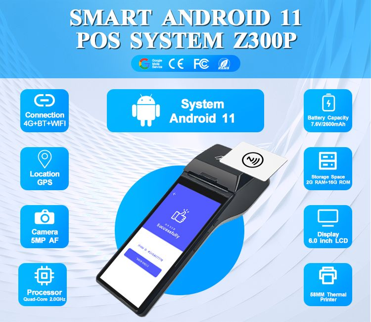 Softpos Payment Solution Mobile Contactless 4G NFC Payment Terminals Android POS Z300p