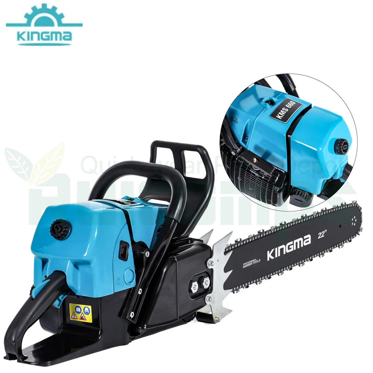 Kingma Kms660 (MS 660) Magnum 91.6cc 2-Stroke Professional Gas Chainsaw with 25" Bar for Heavy-Duty Logging