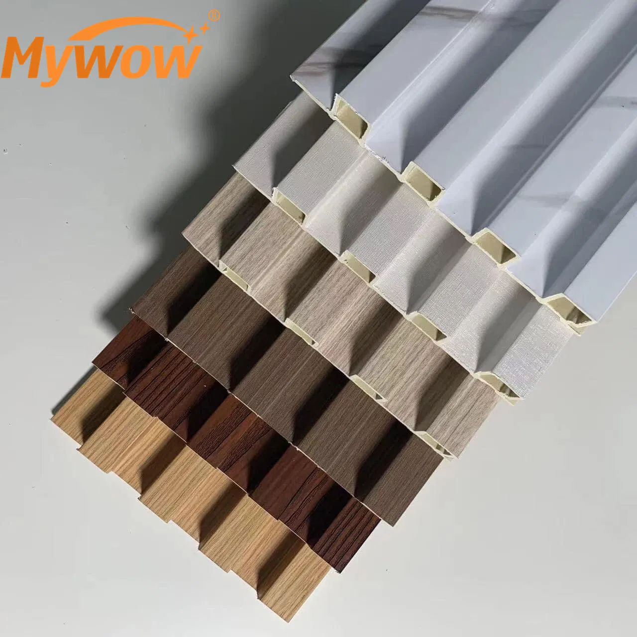 Wooden Grain PVC WPC Fluted Wall Panels for Decoration