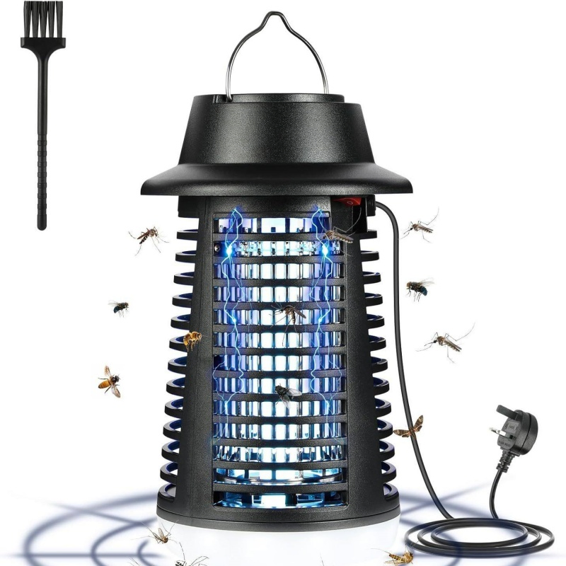 Solar Powered Bug Zapper Outdoor Waterproof Mosquito Killer Lamp Electric Fly Swatter Insect Trap Light UV Repellent
