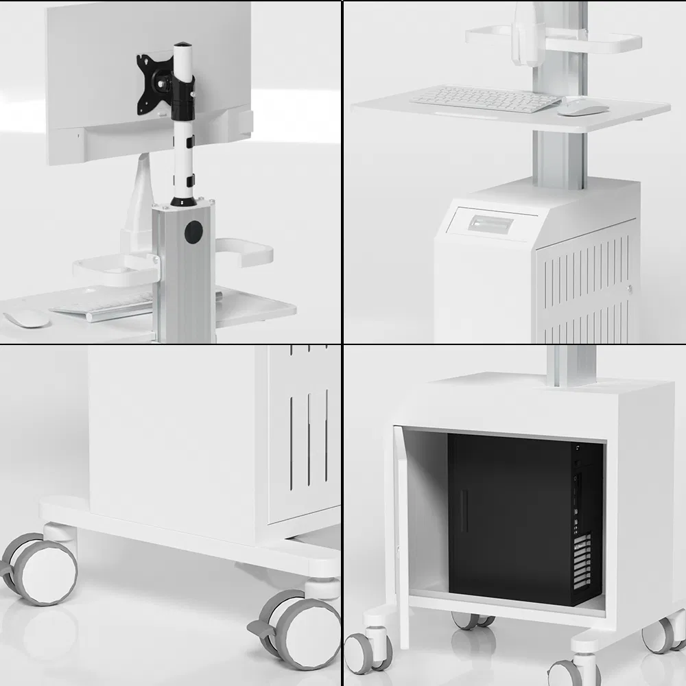 Multi-Functional Medical Trolley with Monitor and Scanner Holder