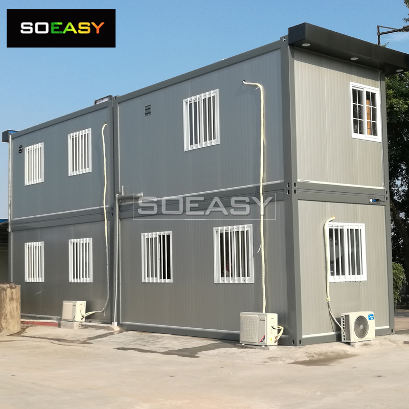20 FT Luxury Prefab Light Steel Structure Sandwich Panel Wall Flat Pack Container House